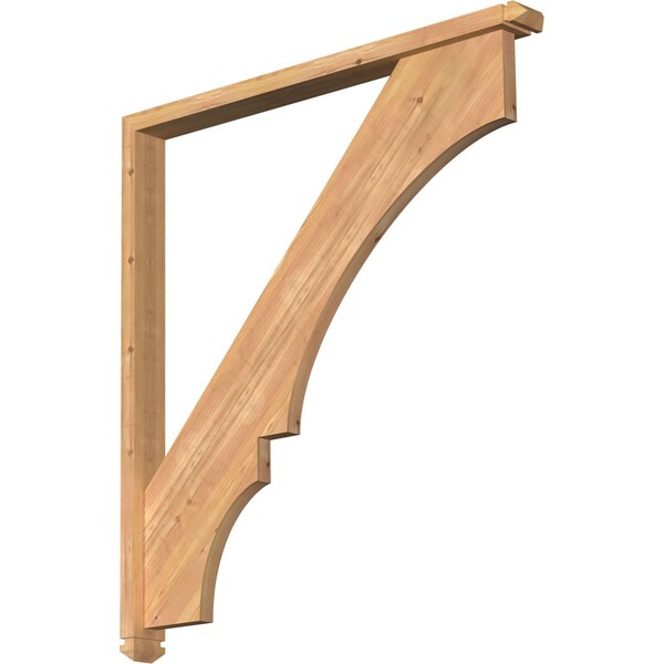 Ekena Millwork Balboa Arts and Crafts Smooth Bracket w/ Offset Brace, Western Red Cedar, 3 1/2"W x 40"D x 44"H BKT0402X40X44BOA03SWR - main